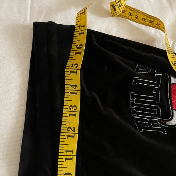 NBA Chicago Bulls black velour tracksuit jogger pants size Large - Picture 11 of 13